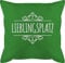 Shirtracer Kissen 50x50 - Statement - Lieblingsplatz mit Ornament - weiß - 50 x 50 cm - Grün - Outdoor Statement-Kissen Statements schmusekissen Spruch sprüche sofakissen Schriftzug bezug zierkissen