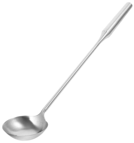HOMSFOU Stainless Steel Ladle Long Handle Serving Spoon Ideal for Soup Rice More