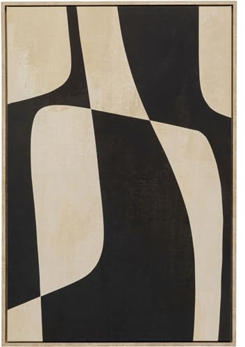 Kare Design Leinwandbild Classic Shape Blacky, Schwarz/Weiß, Wandbild, vertikale Wandmontage, Wohnzimmer, Wanddekoration, Bild, Abstrakt, Modern, Wohnzimmer, Schlafzimmer, Flur, 93x63 cm (L/B)