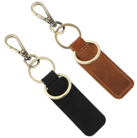 Bremorou 2 Stück Leder Schlüsselanhänger Herren Auto Schlüsselanhänger Personalisiert Ohne Logo Kleine Geschenk Zum Geburtstag Für Lieblingsmenschen Frauen Männer