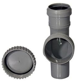 Raccordo Ispezione in PP Con Tappo Tondo Filettato Innesto Tubo Scarico Fogna (ø 75)