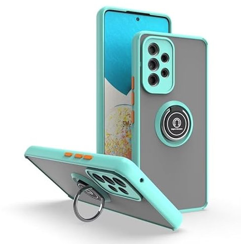 BAOJAY for Samsung Galaxy A50/A30S/A50S Ring Holder Case.360 Degree with Rotation Metal Finger Ring Holder.Matte Back.Silicone Shockproof..-Sky blue