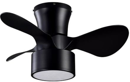 Ventilador DC Kos Negro de 24W: con diseño elegante y 3 aspas de 60 cm. Cuenta con 6 velocidades, 2390 lm y temperaturas de 3000-4500-6000 K. Incluye mando remoto, memoria y temporizador.