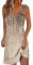 Robe Femme Verte À Bretelles - Robe De Plage Ete Mi-Longue - Bleu Marine, Noire, Fluide Marron - 3XL