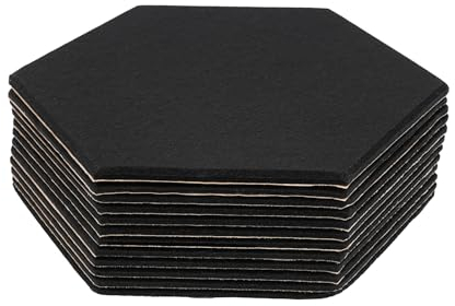 Akustikpaneele Sechseckig Schallabsorber 12 Stück Akustikpaneele Selbstklebend Polyester-Faser Hohe Dichte Schallabsorber Es eignet sich für Schlafzimmer Klavierzimmer und Aufnahmestudios (Schwarz)