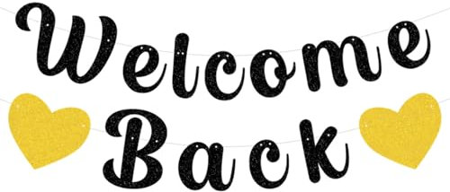 Welcome Back Banner Schwarz Gold