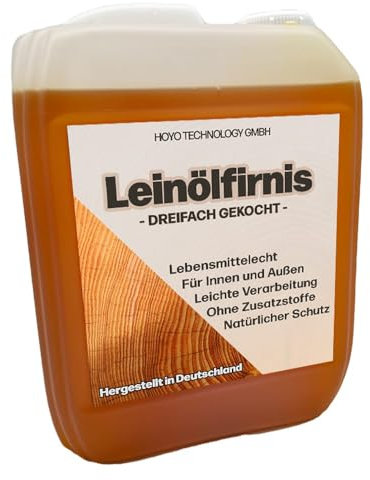 Leinölfirnis 2,5 L | Dreifach gekochtes Holzöl | Lebensmittelecht zertifiziert | für Innen & Außen | Schutz für alle Holzarten