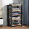 Yoeoefuo HiFi-Rack Druckerregal Plattenregal 4/5-stufige Audio-Rack-Tower HiFi-Möbelsystem Phonoschrank Mit Verstellbarem Einlegeboden Wohnzimmer-Rack HiFi-Station Lagerregal(Style 2,100x50x60cm)