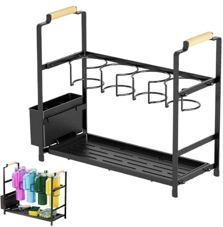 Wäscheständer für die Küche – Organizer für Schüsselabtropffläche, Wäscheständer für Thekenplatten | Küchen-Geschirrständer, Flaschenhalter, Wäscheständer, Gegenplattenhalter, Geschirr-Trockenständer