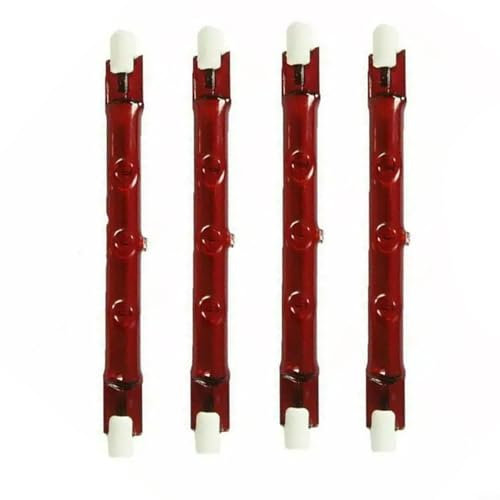 FUANA 1/4 PCS 500w R7 Heater Bulb, Infrared Halogen Parasol Heater Bulb with R7 Push Fit Fitting Patio Heater Lamp Heat Blub for Large Outdoor Areas Garden Heater(4pc)