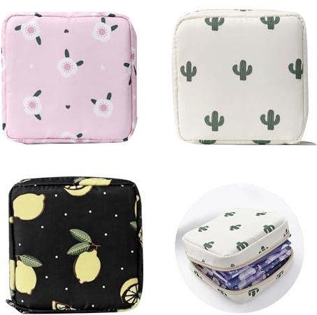 Pochette Menstruels Porte Tampons,Sac de Rangement pour Serviettes Hygiéniques,Portable Sac Périodique,Pochette de Première Période Tampon Sac Réutilisables pour Filles,Femmes