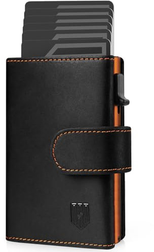 DODENSHA Slim Wallet mit Münzfach I Kartenetui I Kreditkartenetui Geldbeutel für 10+ Karten I Wallets for Men I Geldbörse Herren I RFID Schutz