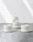 London Boutique Cappuccino Cup and Saucer Set,300ml, White Porcelain with Silver Banding, Classic Pattern (4)