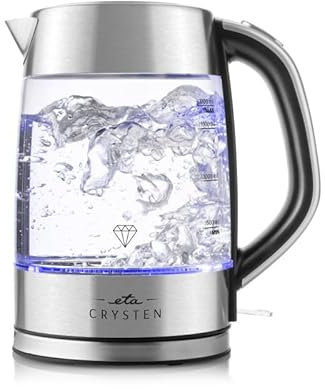 ETA Glas-Wasserkocher Crysten I 2 100 W I 1,7 l I Innenbeleuchtung I Wasserstandsanzeige I Sicherheitssystem I versteckte Heizspirale