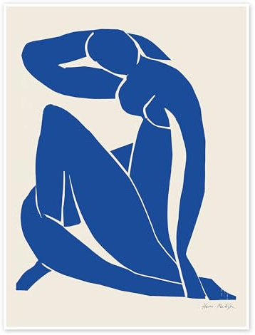 Henri Matisse Blue Nude Poster 30 x 40 cm | Fauvismus Moderne Midcentury Minimalismus Figurativ Abstraktion Cutout Papierschnitt Scherenschnitt Silhouette Organisch