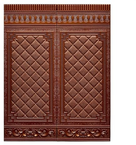 QXYOGO 3d Wall Panels,Brick Effect Wallpaper 70CM X 90CM European Self-adhesive Wallpaper Living Room Anti-collision Wood Grain Dado Wall Panel 3D Solid Wall Paste(Copper,70CM 90CM 5Pcs)