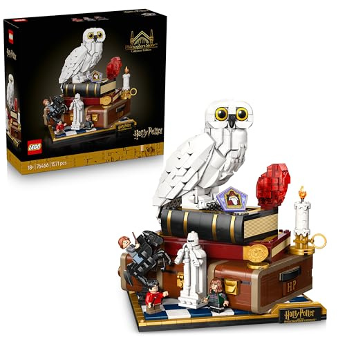 LEGO Harry Potter Philosopher's Stone – Collectors' Edition - Room Decor DIY Model w/Miniature Movie Scenes - Hedwig Owl Figure, 3 Minifigures - Gift Idea for Adult Fans - 76466