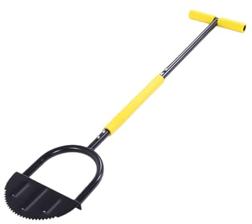 Luocute Professioneller Rasenkantenschneider, Halbmondform mit V-gezahntem, 42 Zoll Langem Griff und 9 Zoll Breiter Fußplatte für Gartenkanten, Gehwege, Einfahrten, Manueller