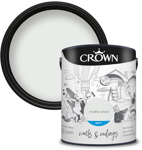 Crown WALLS & CEILINGS Cool Off White Matt Emulsion Paint 5L