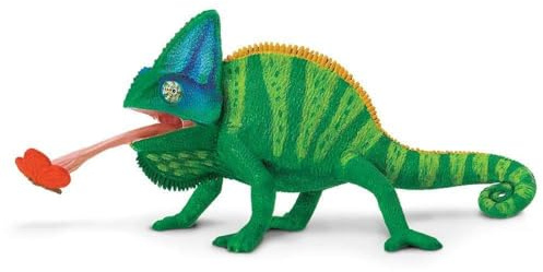 Safari Ltd. Veiled Chamäleon Figur - Detaillierte 23,5 cm Modellfigur - Lernspielzeug für Jungen, Mädchen und Kinder ab 3 Jahren