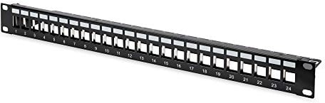 DIGITUS Patchpanel - Modular - Für Keystone-Module - 19-Zoll - 24-Port - Geschirmt - Rack-Montage 1HE - Schwarz
