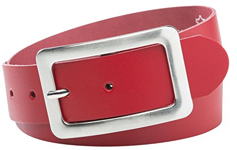 INVIDA Damen Gürtel JOYCE in ROT mit großer Schließe 4cm Breite 80cm Bundweite