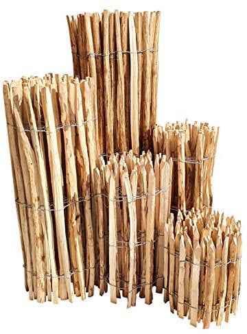 Valla de estacas en punta de castaño en 14 tamaños, valla de castaño natural, valla de estacas, valla de avellano