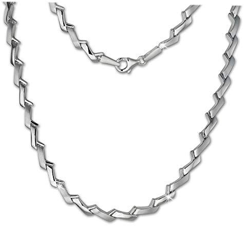 SilberDream Halsschmuck 45cm Collier Kette matt Zick.Zack 925er Silber SDK440J Silber Collier