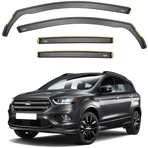 Ispeed Wind Deflectors For Ford Kuga mk2 2012-2019 5 Door SUV 4pc Set - Keep Your Car Ventilated in Rain - Reduce Wind Turbulence - Tinted In-Channel Type