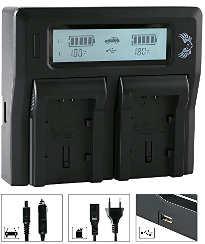 SK LCD Dual Doppel Akku Ladegerät für JVC BN-VG107 BN-VG108 BN-VG114 BN-VG121 BN-VG138 passend zu JVC Everio GZ Reihe