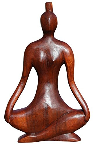 Schöne abstrakte 30cm Holz Figur Yoga Deko Handarbeit Bali Yoga30