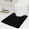 smiry Non-Slip Toilet Mat, Extra Soft U-Shape Pedestal Mat for Toilet, Ultra Absorbent Memory Foam Bathroom Toilet Mat for Floor, Machine-Washable Dry Pedestal Mat Only, 50 x 60 cm, Black