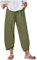 OverDose Soldes Pantalon Lin Femme Été, Imprimée Casual Vintage Sarouel Taille Élastique Haute Pantaloons