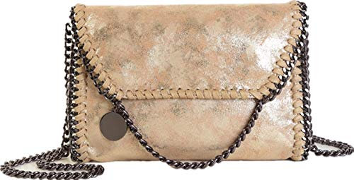 MZBoutiques Damen Casual Handtasche PU Leder Schulter Messenger Bag Kette Tasche Hand Mode Brieftasche Handtasche (Gold)