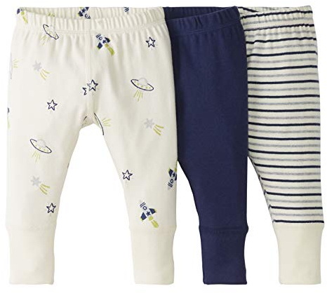 Moon and Back by Hanna Andersson Unisex Baby Jogginghosen aus Bio-Baumwolle, 3er-Pack, Blue Multi, 3-6 Monate