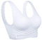 Vertvie Damen Sport BH Spitzen BH Frauen Bustier Lace Bra Dünn Front Closure Push Up Ohne Bügel Top für Yoga Fitness Training Stretch Wohlfühl-BH(A-Weiß, L)