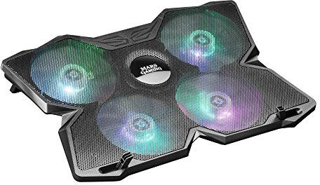Mars Gaming MNBC3, Base Refrigerador Portátil 17.3 pulgadas, 4 Ventiladores RGB, USB, Negro