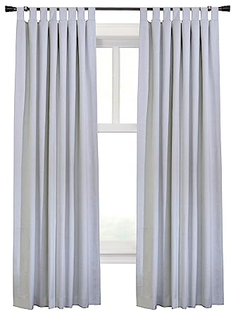 Thermalplus Ventura Tab Top Curtain Panel Pair Window Dressing Each 52 x 84 in White