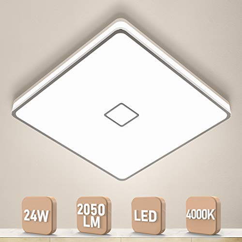 Airand Bad Deckenleuchte Badezimmer Lampe 24W Deckenlampe IP44 Wasserfest Badlampe Led Deckenleuchte für Bad Flur Küche Schlafzimmer Wohnzimmer Büro Balkon Neutralweiß/4000K/2050LM/Ø32.5cm