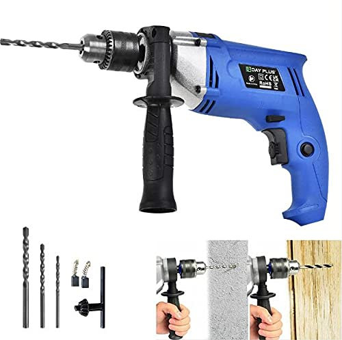 Electric Hammer Drill Corded, 850w Electric Corded Drill Variable Speed with Impact Drill Bits, 13mm Metal Chuck, Depth Gauge, Chuck Key for Drilling Wood, Steel, Concrete #YL01
