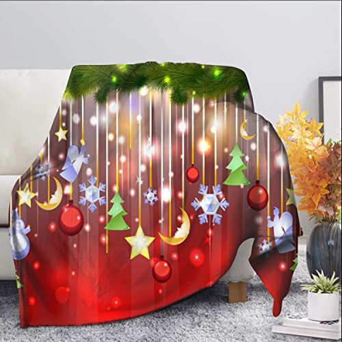 Proxiceen Weihnachtsdecken Kuscheldecke Rot, Weihnachts Decke Wohndecke Flanell Fleecedecke Als Sofadecke & Couchdecke (A6,150 x 200 cm)