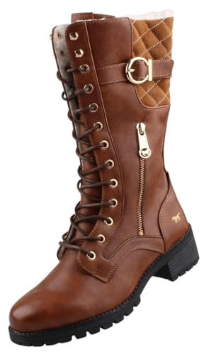 MUSTANG 1435-602, Stivali Stringati Donna, Castano, 37 EU
