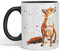 Vixar Fox British Wildlife Tasse colorée peinte à la main Motif aquarelle Cadeau d'anniversaire, travail, bureau, Noël, thé et café (Noir)