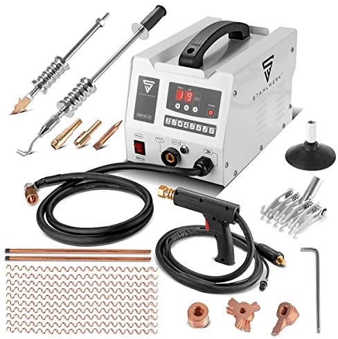 STAHLWERK Ausbeulspotter CBR-90 ST mit 3.000W und 230V Smart Repair Ausbeul-Set/Dellenlifter/Punktschweißgerät/Ausbeulwerkzeug/Schweißpistole zur professionellen Reparatur von Kfz Karosserien