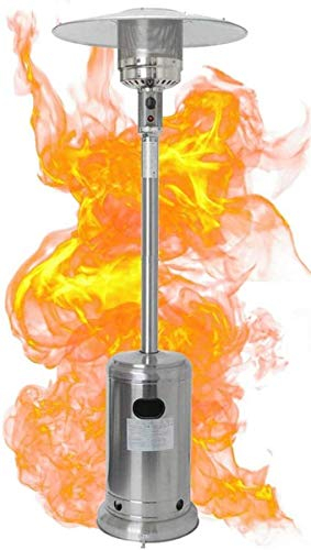 Chauffe-terrasse Chauffage d'extérieur Chauffage au propane extérieur Chauffage sur pied de terrasse, 40000 BTU en forme de parapluie en acier inoxydable liquéfié Chauffage au