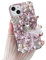 BFEW Bling Diamond Case for iPhone 14 Pro Max 6.7 with Butterfly Beaded Chain, Glitter Sparkle Case Shiny Crystal Rhinestone Soft TPU Bumper Protective Phone Cover for Women Girl,Pink