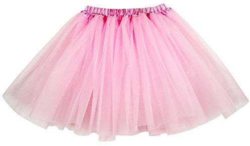 SUNTRADE 3-lagiger Tüllrock, Ballerina, Tutu, Tanzrock, Mädchen und Damen, Pink, M/L