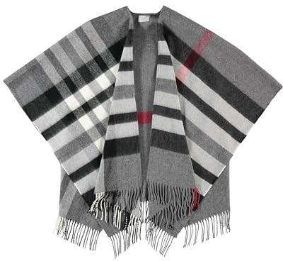 FRAAS Poncho 130 x 150 cm - Ruana kariert aus reinem Polyacryl - Für Damen - Perfekt fürs ganze Jahr