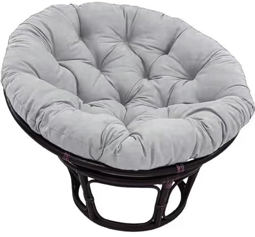 Papasansessel Kissen, Kissen für Hängesessel, wasserdichte Kissen Rund, Stuhlkissen Outdoor, Sitzkissen Gartenstuhl, Grau, 120CM