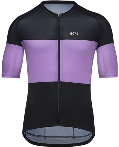 GORE WEAR Herren Spirit Stripes Jerseys, Schwarz/Scrub Purple, S EU